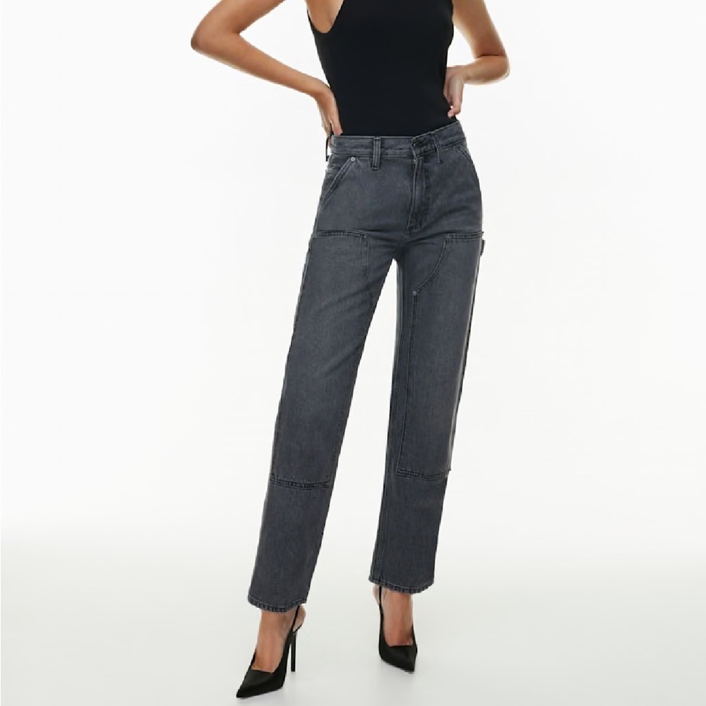 Denim Forum The Carpenter Lo-Rise Loose Jean in Black Wash size 25